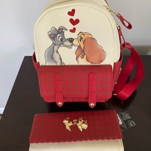 Loungefly lady and the tramp bag and wallet